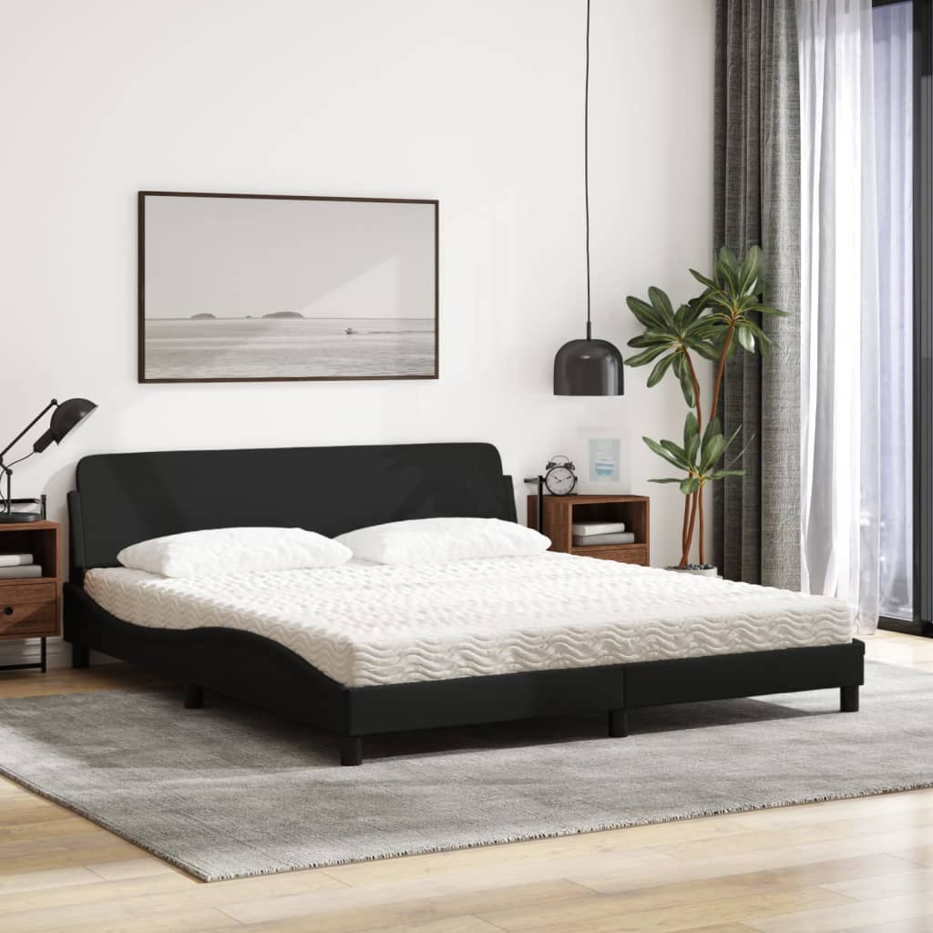 Bed met matras "Dover" stof zwart 180x200 cm is nu te koop bij PeponiXL, paradijselijk wonen!