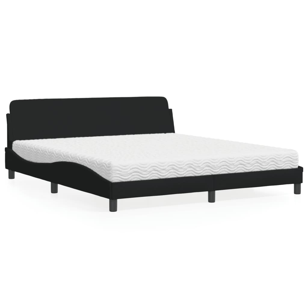 Bed met matras "Dover" stof zwart 180x200 cm is nu te koop bij PeponiXL, paradijselijk wonen!
