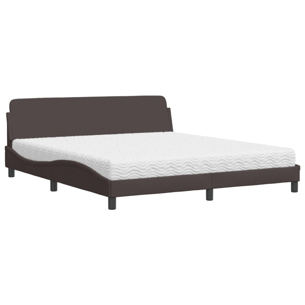 Bed met matras "Dover" stof donkerbruin 180x200 cm is nu te koop bij PeponiXL, paradijselijk wonen!