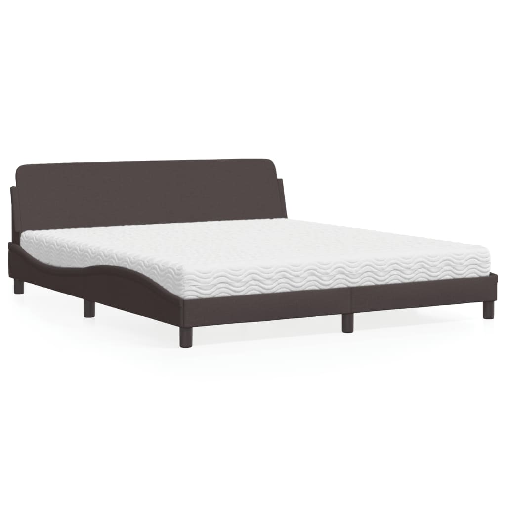 Bed met matras "Dover" stof donkerbruin 180x200 cm is nu te koop bij PeponiXL, paradijselijk wonen!