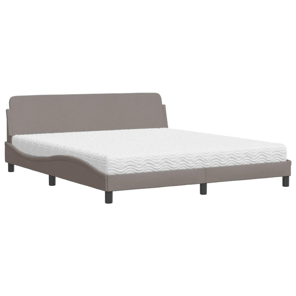 Bed met matras "Dover" stof taupe 180x200 cm is nu te koop bij PeponiXL, paradijselijk wonen!