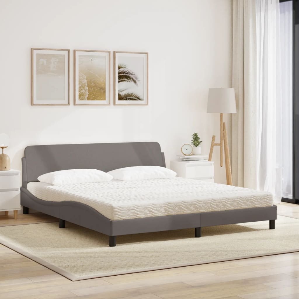 Bed met matras "Dover" stof taupe 180x200 cm is nu te koop bij PeponiXL, paradijselijk wonen!