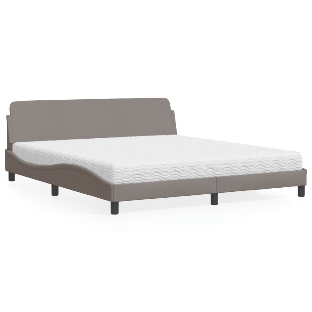 Bed met matras "Dover" stof taupe 180x200 cm is nu te koop bij PeponiXL, paradijselijk wonen!