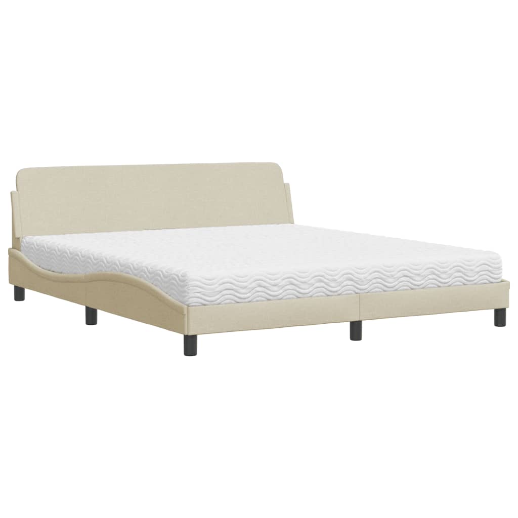 Bed met matras "Dover" stof crèmekleurig 180x200 cm is nu te koop bij PeponiXL, paradijselijk wonen!