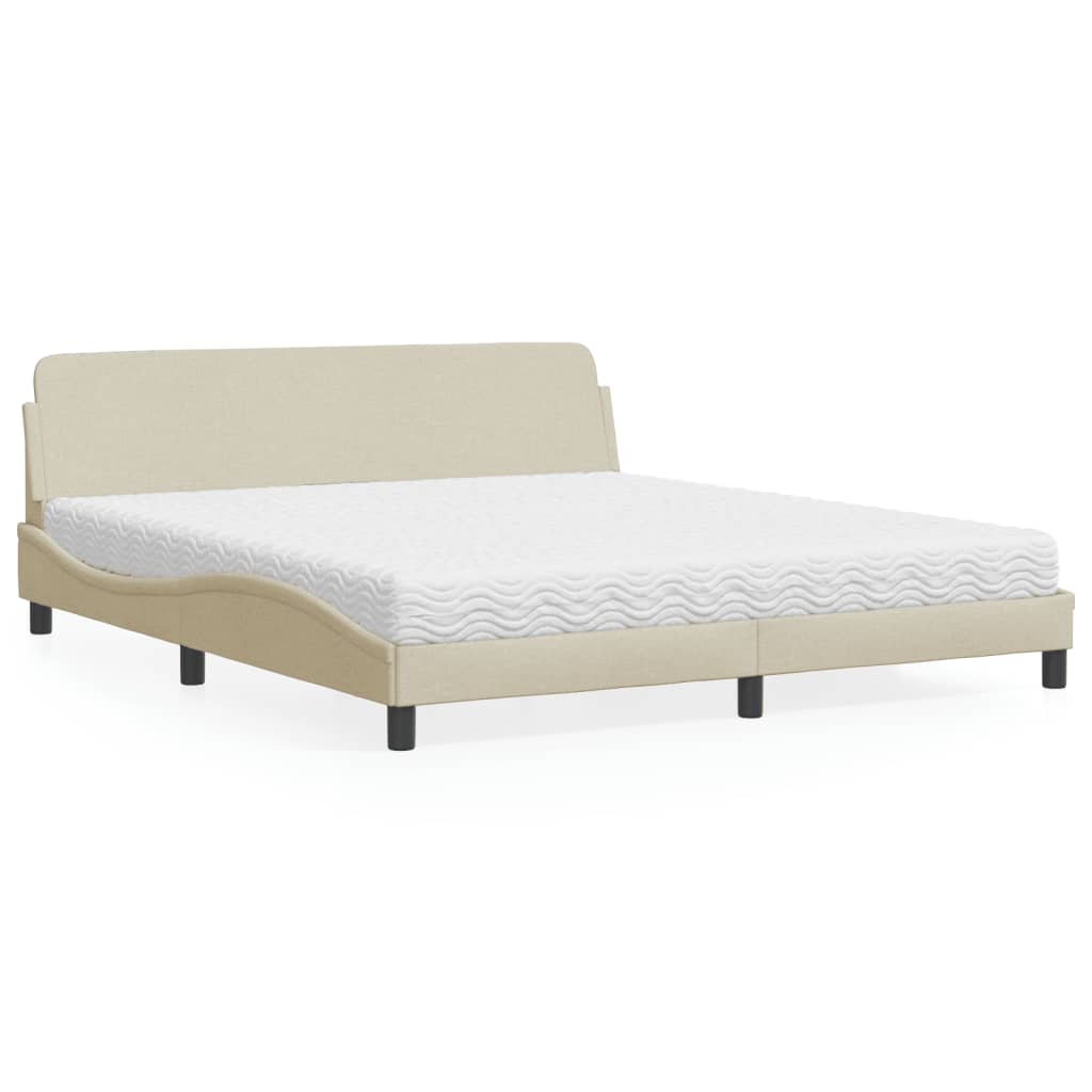 Bed met matras "Dover" stof crèmekleurig 180x200 cm is nu te koop bij PeponiXL, paradijselijk wonen!