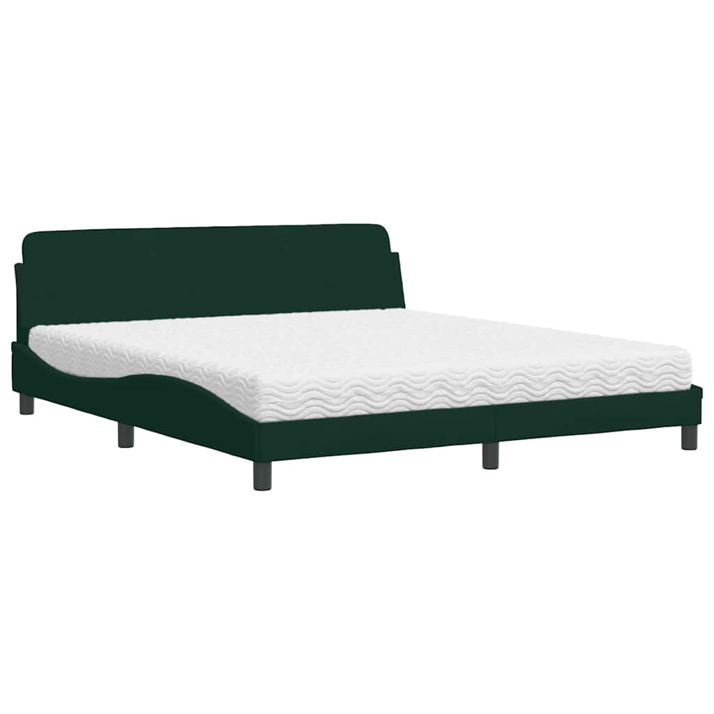 Bed met matras "Dover" fluweel donkergroen 180x200 cm is nu te koop bij PeponiXL, paradijselijk wonen!