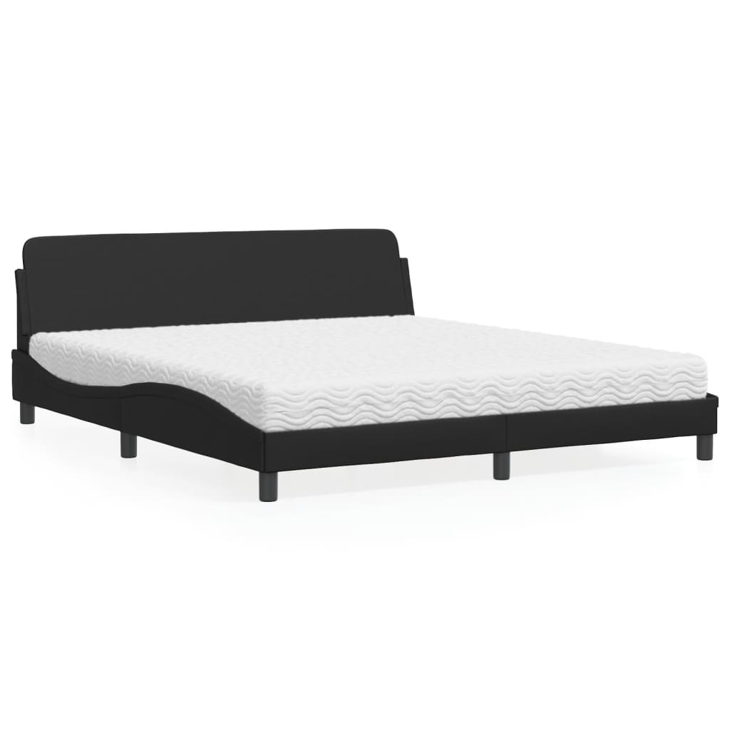 Bed met matras "Dover" kunstleer zwart 180x200 cm is nu te koop bij PeponiXL, paradijselijk wonen!
