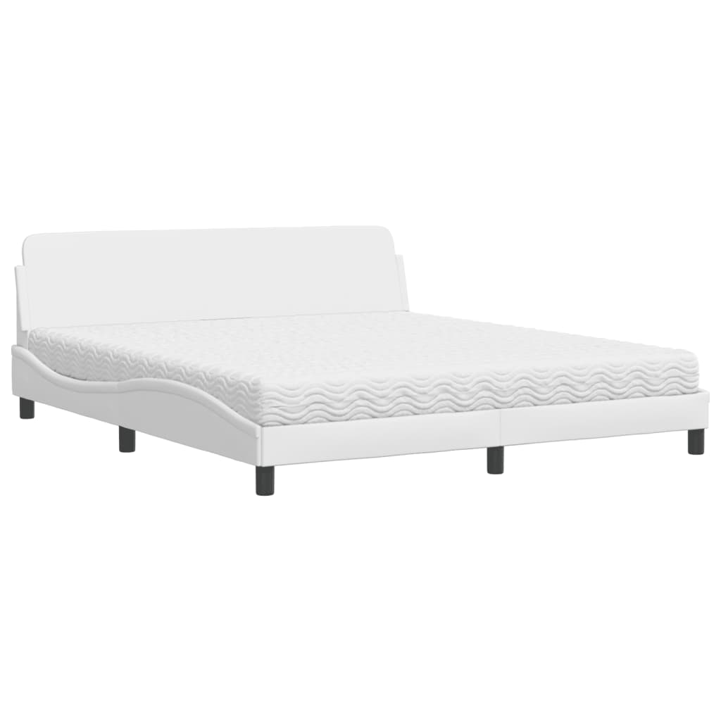 Bed met matras "Dover" kunstleer wit 180x200 cm is nu te koop bij PeponiXL, paradijselijk wonen!