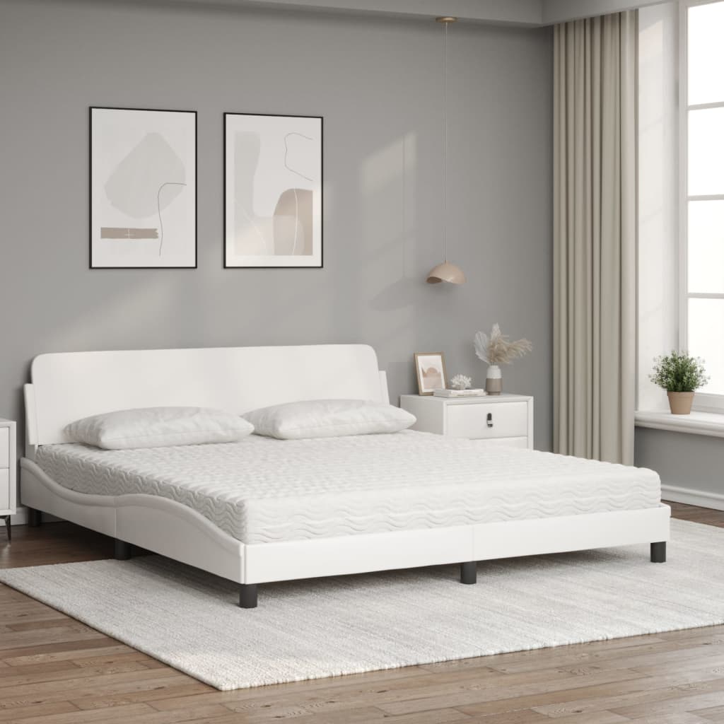Bed met matras "Dover" kunstleer wit 180x200 cm is nu te koop bij PeponiXL, paradijselijk wonen!