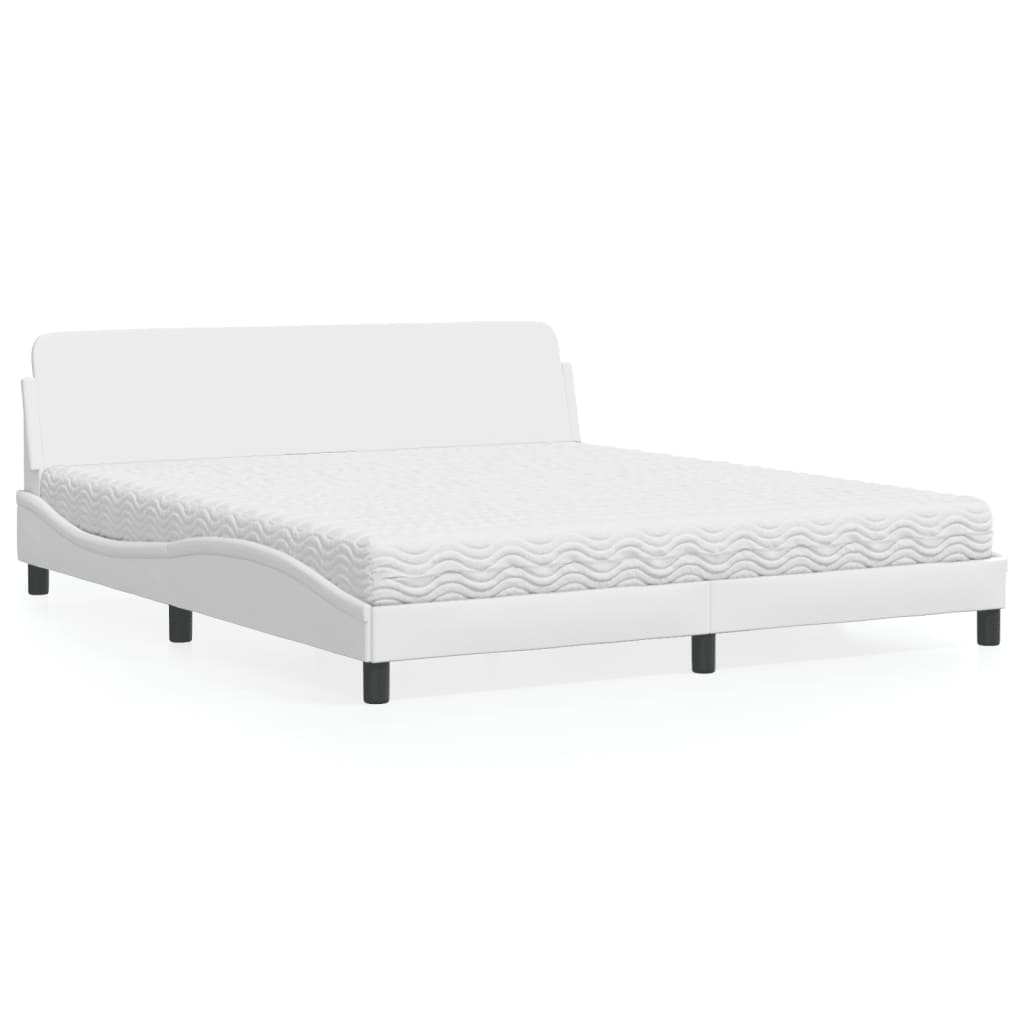 Bed met matras "Dover" kunstleer wit 180x200 cm is nu te koop bij PeponiXL, paradijselijk wonen!