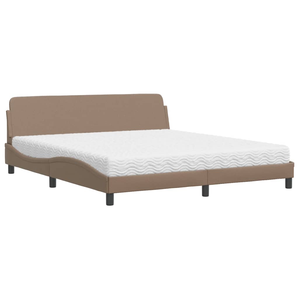 Bed met matras "Dover" kunstleer cappuccinokleurig 180x200 cm is nu te koop bij PeponiXL, paradijselijk wonen!