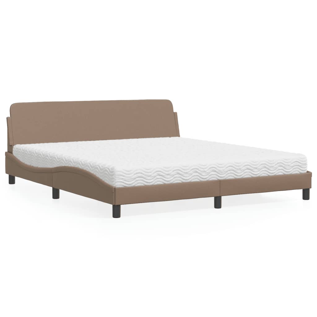 Bed met matras "Dover" kunstleer cappuccinokleurig 180x200 cm is nu te koop bij PeponiXL, paradijselijk wonen!