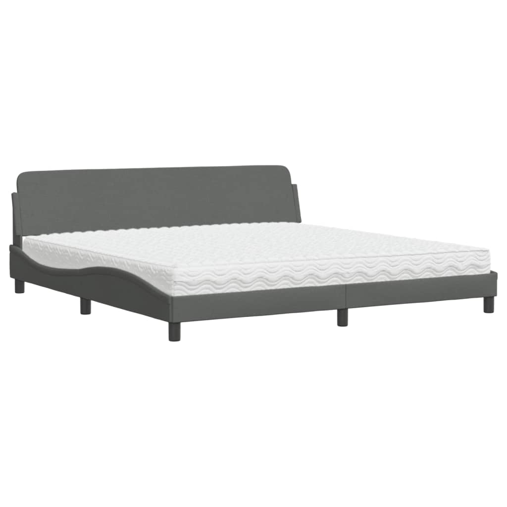 Bed met matras "Dover" stof donkergrijs 200x200 cm is nu te koop bij PeponiXL, paradijselijk wonen!