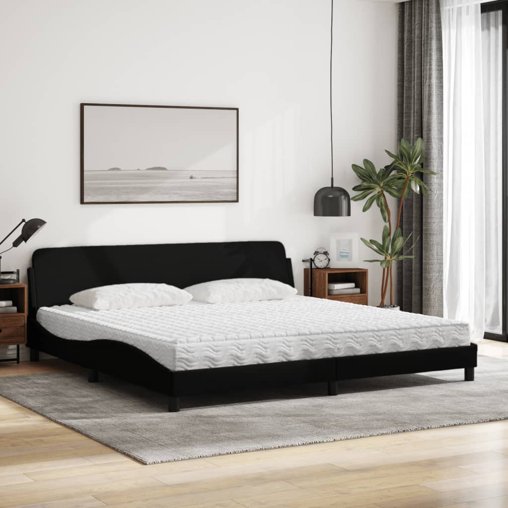 Bed met matras "Dover" stof zwart 200x200 cm is nu te koop bij PeponiXL, paradijselijk wonen!