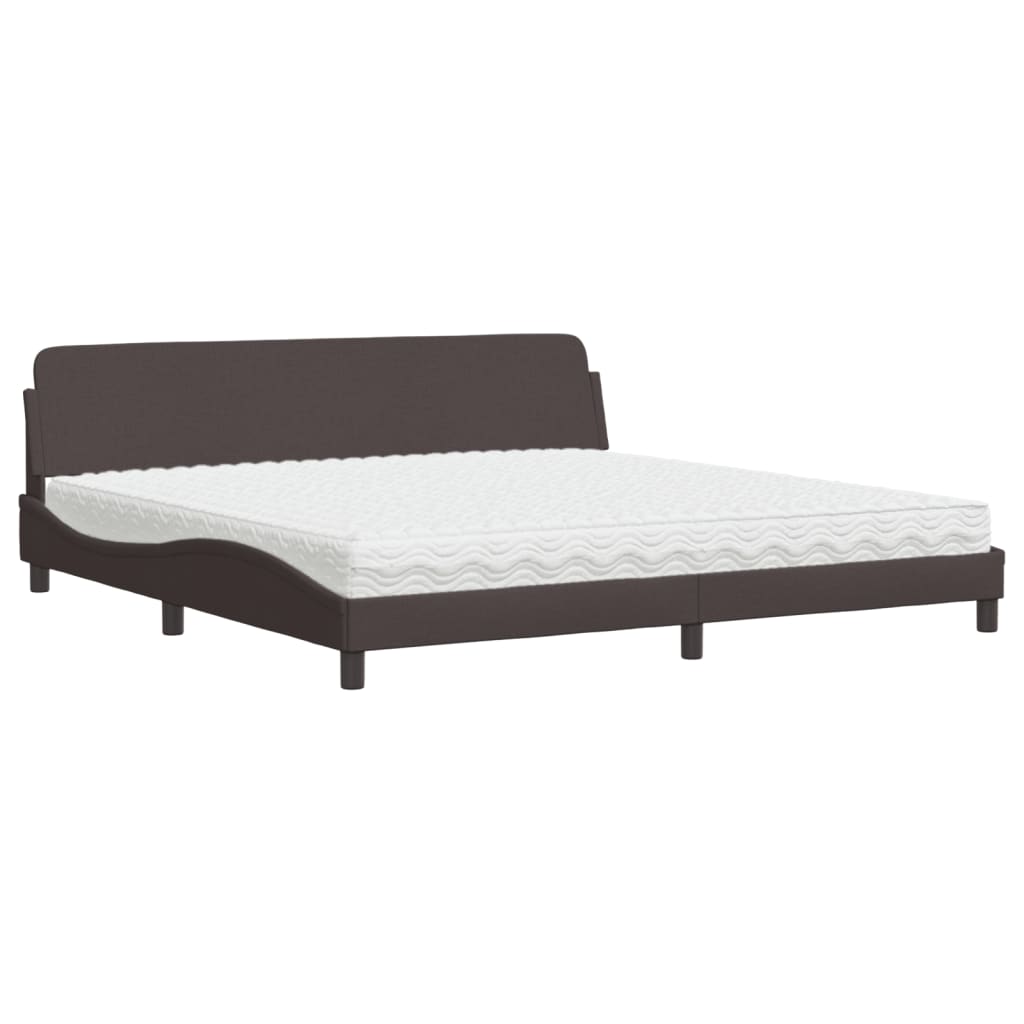Bed met matras "Dover" stof donkerbruin 200x200 cm is nu te koop bij PeponiXL, paradijselijk wonen!