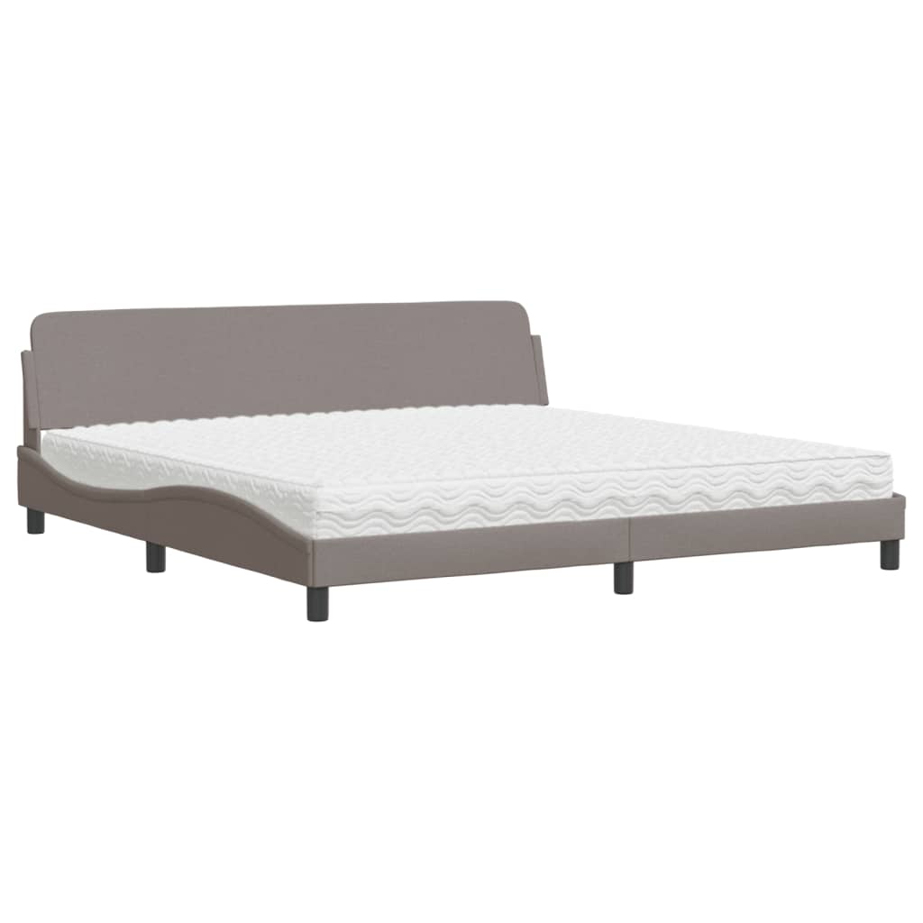 Bed met matras "Dover" stof taupe 200x200 cm is nu te koop bij PeponiXL, paradijselijk wonen!