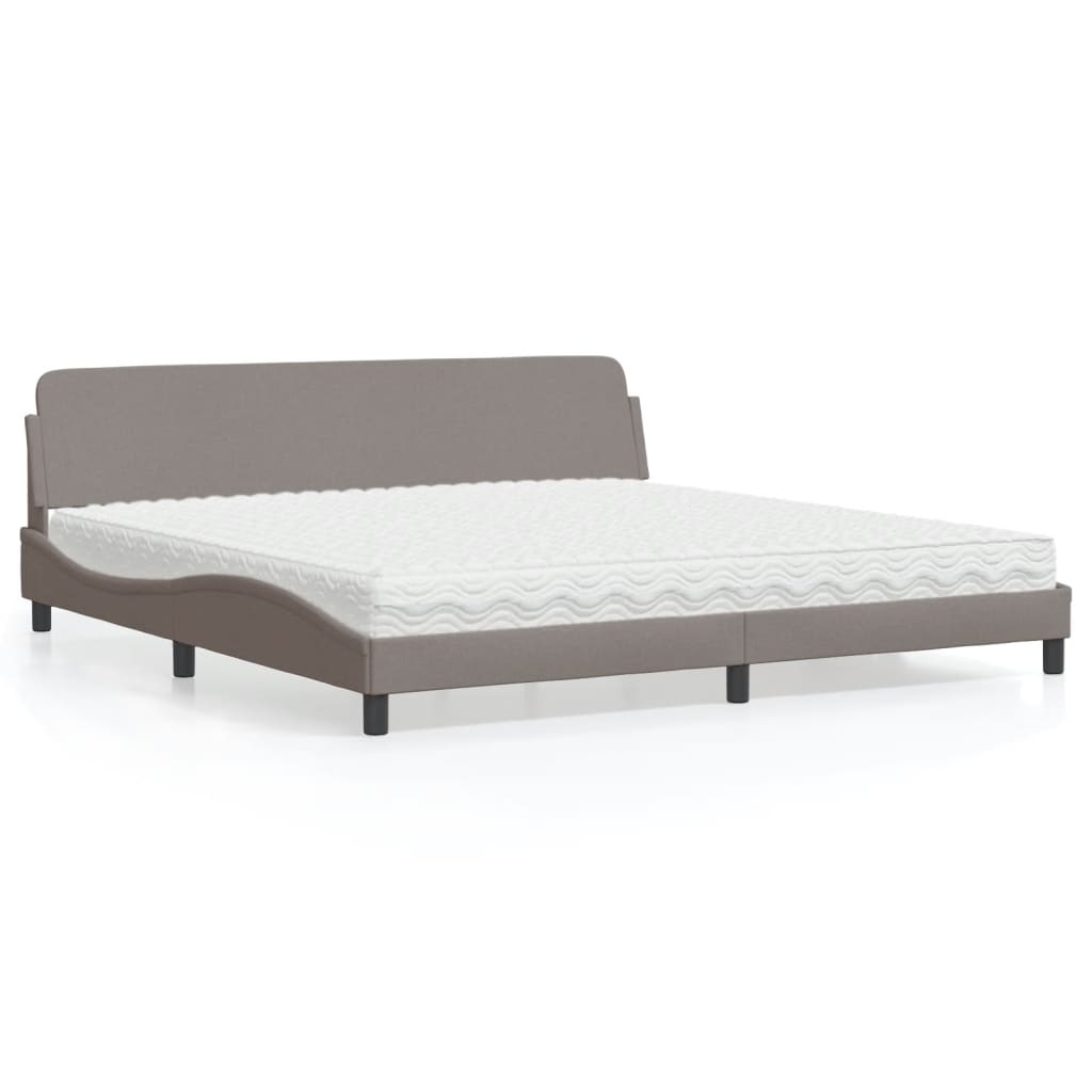Bed met matras "Dover" stof taupe 200x200 cm is nu te koop bij PeponiXL, paradijselijk wonen!