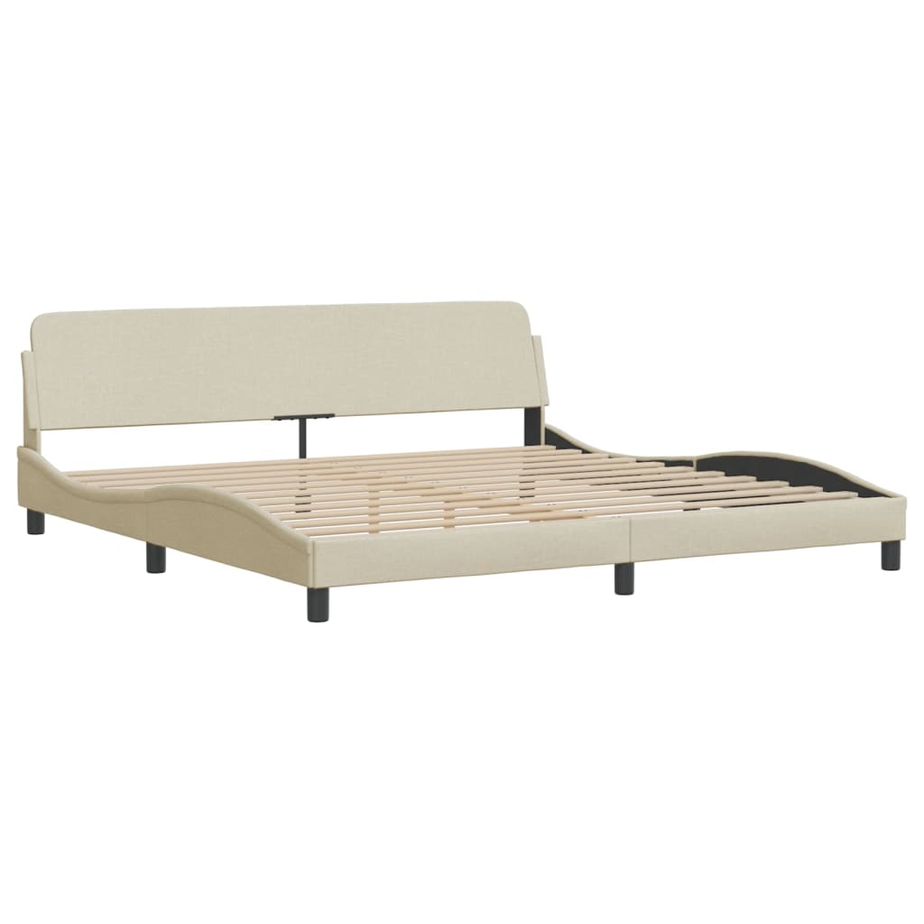 Bed met matras "Dover" stof crèmekleurig 200x200 cm is nu te koop bij PeponiXL, paradijselijk wonen!