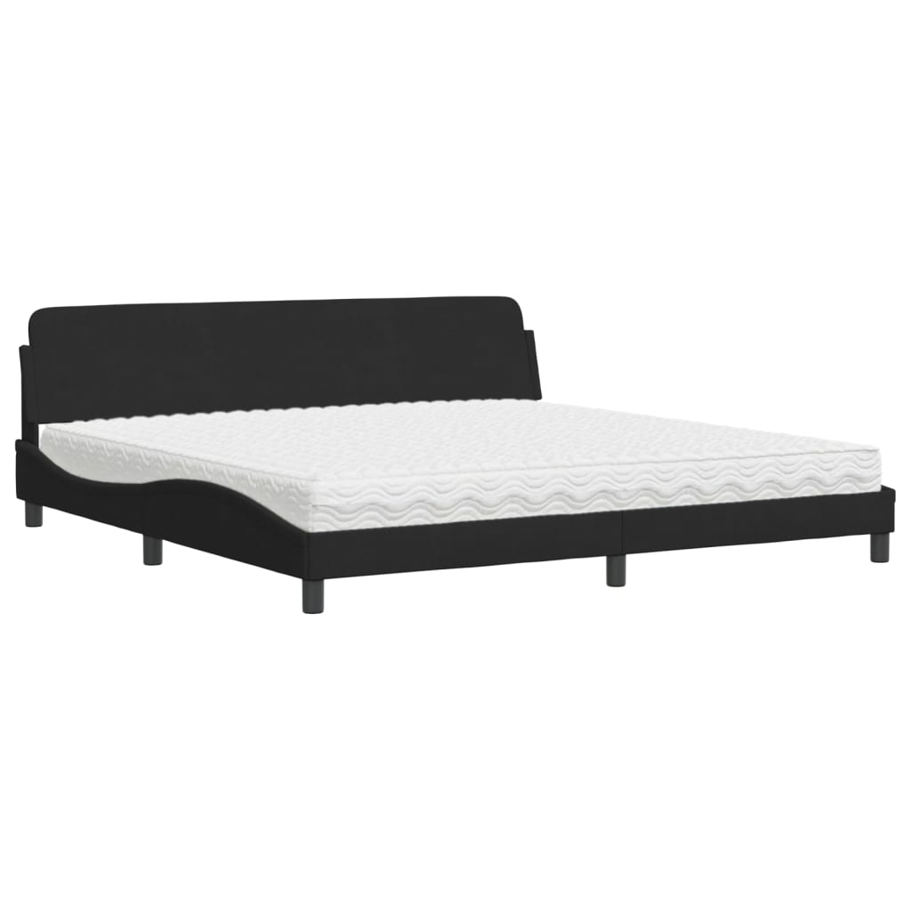 Bed met matras "Dover" fluweel zwart 200x200 cm is nu te koop bij PeponiXL, paradijselijk wonen!
