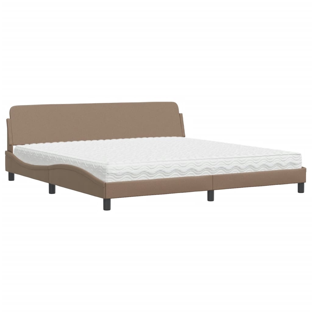 Bed met matras "Dover" kunstleer cappuccinokleurig 200x200 cm is nu te koop bij PeponiXL, paradijselijk wonen!