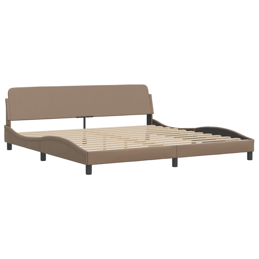 Bed met matras "Dover" kunstleer cappuccinokleurig 200x200 cm is nu te koop bij PeponiXL, paradijselijk wonen!