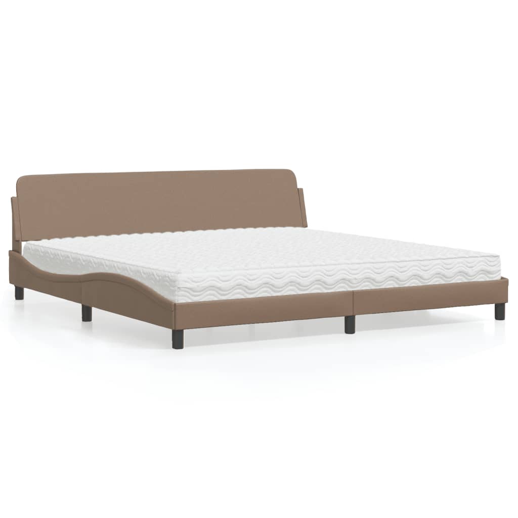 Bed met matras "Dover" kunstleer cappuccinokleurig 200x200 cm is nu te koop bij PeponiXL, paradijselijk wonen!