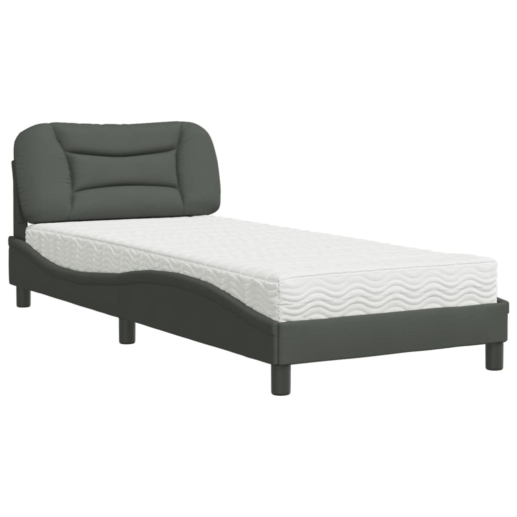 Bed met matras "Hvar" stof donkergrijs 80x200 cm is nu te koop bij PeponiXL, paradijselijk wonen!