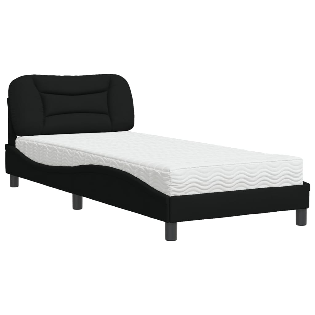 Bed met matras "Hvar" stof zwart 80x200 cm is nu te koop bij PeponiXL, paradijselijk wonen!