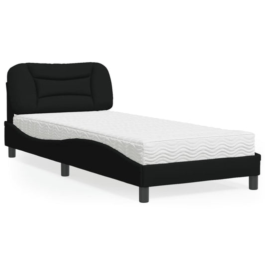 Bed met matras "Hvar" stof zwart 80x200 cm is nu te koop bij PeponiXL, paradijselijk wonen!