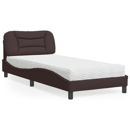Bed met matras "Hvar" stof donkerbruin 80x200 cm is nu te koop bij PeponiXL, paradijselijk wonen!