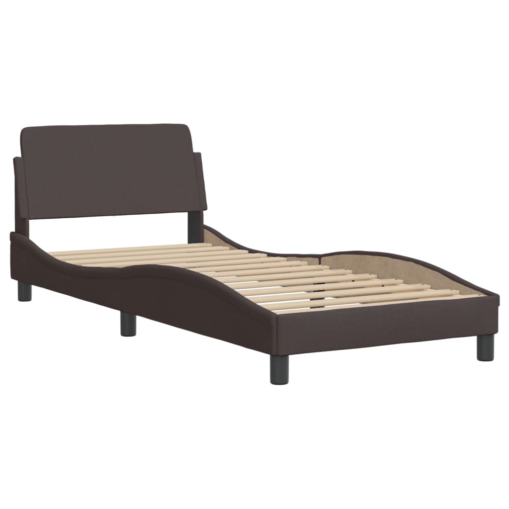 Bed met matras "Hvar" stof donkerbruin 90x190 cm is nu te koop bij PeponiXL, paradijselijk wonen!