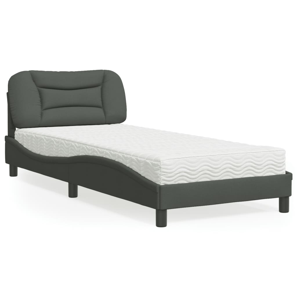 Bed met matras "Hvar" stof donkergrijs 90x200 cm is nu te koop bij PeponiXL, paradijselijk wonen!