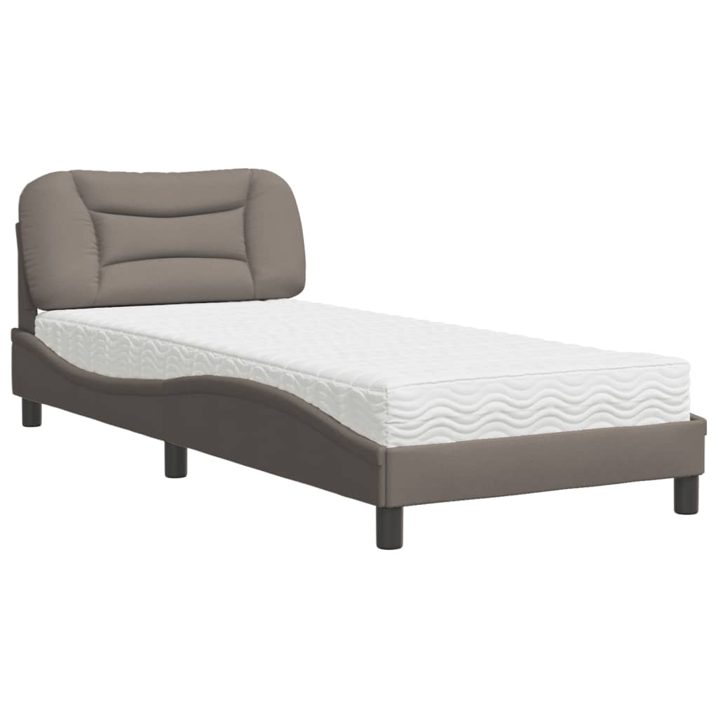 Bed met matras "Hvar" stof taupe 90x200 cm is nu te koop bij PeponiXL, paradijselijk wonen!