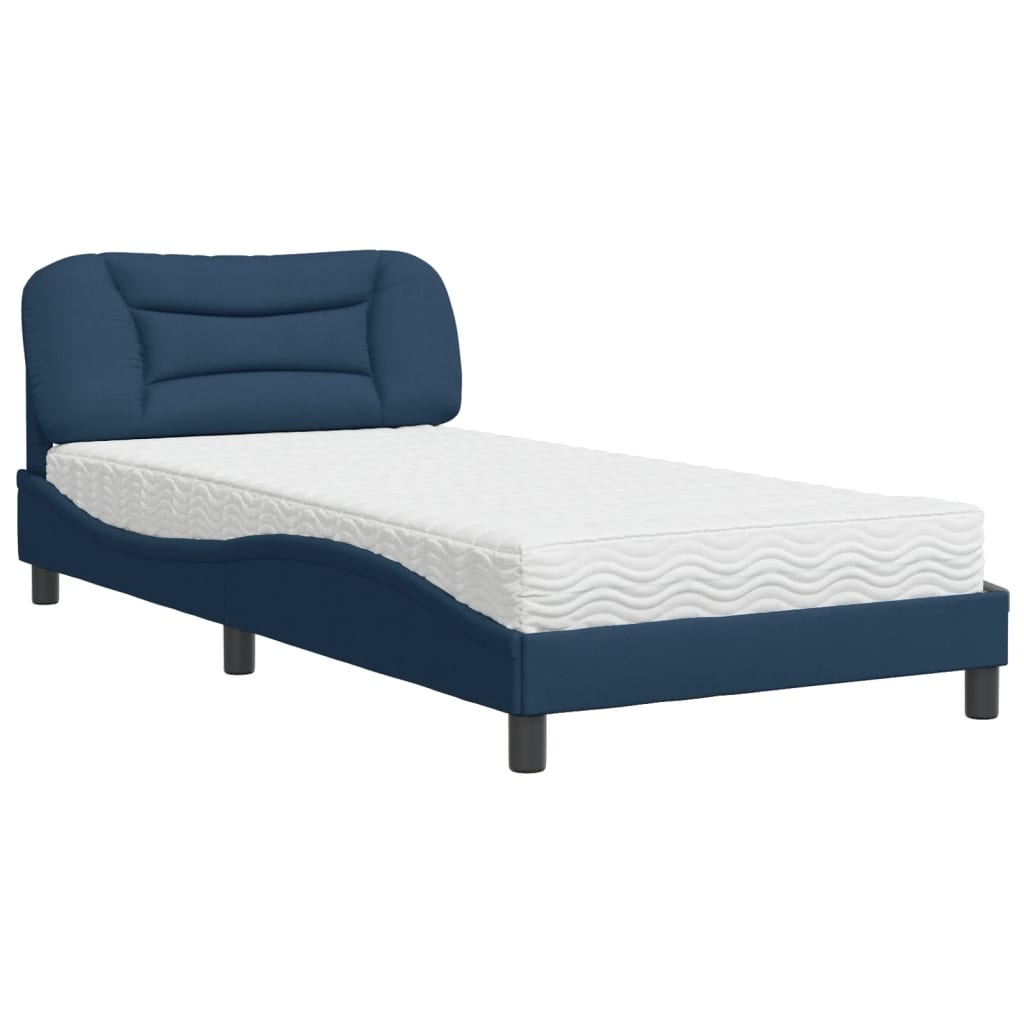 Bed met matras "Hvar" stof blauw 100x200 cm is nu te koop bij PeponiXL, paradijselijk wonen!