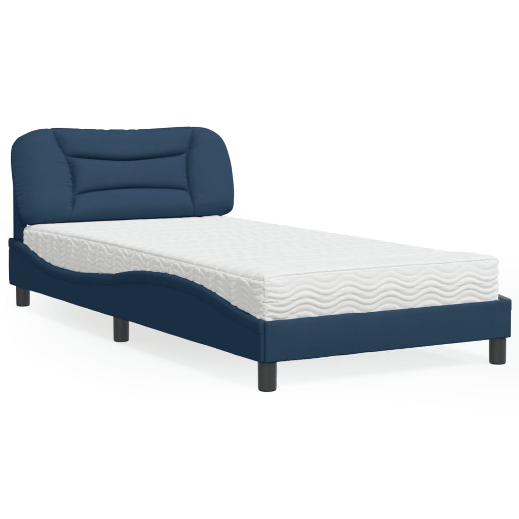 Bed met matras "Hvar" stof blauw 100x200 cm is nu te koop bij PeponiXL, paradijselijk wonen!