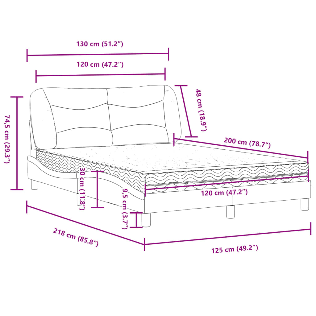 Bed met matras "Hvar" stof zwart 120x200 cm is nu te koop bij PeponiXL, paradijselijk wonen!