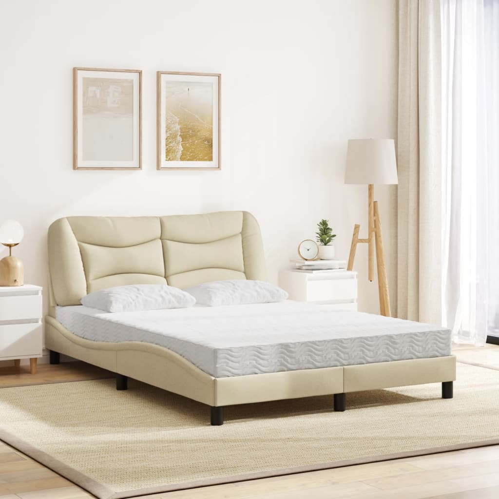 Bed met matras "Hvar" stof crèmekleurig 120x200 cm is nu te koop bij PeponiXL, paradijselijk wonen!