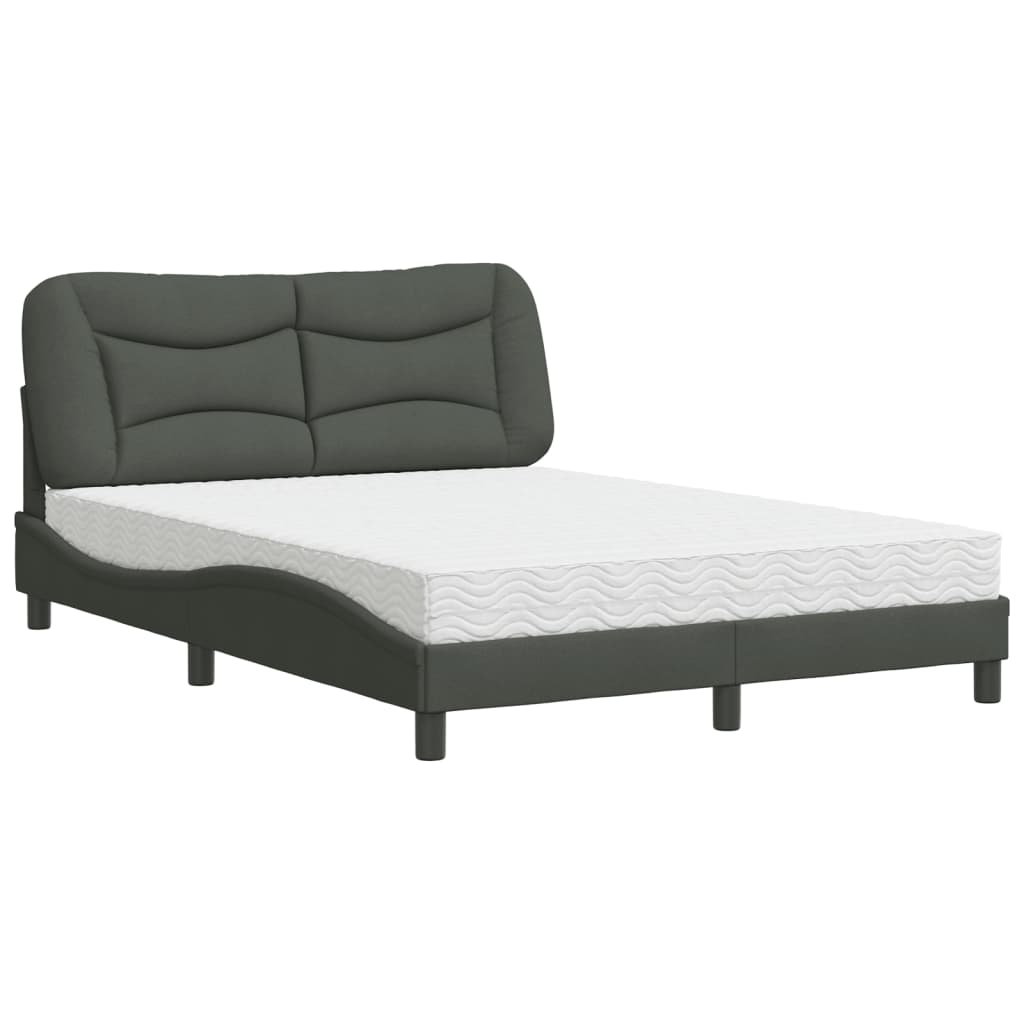 Bed met matras "Hvar" stof donkergrijs 140x190 cm is nu te koop bij PeponiXL, paradijselijk wonen!