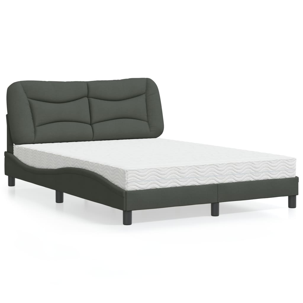 Bed met matras "Hvar" stof donkergrijs 140x190 cm is nu te koop bij PeponiXL, paradijselijk wonen!