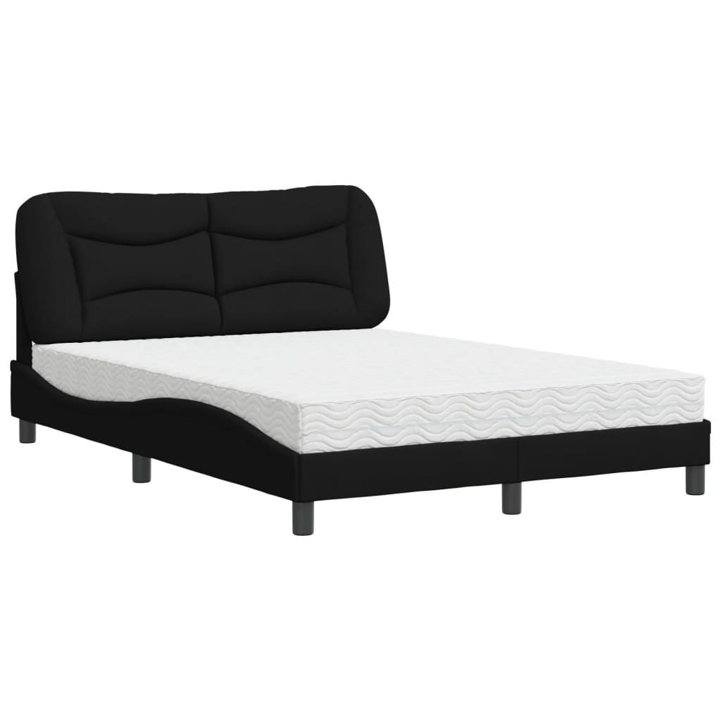 Bed met matras "Hvar" stof zwart 140x190 cm is nu te koop bij PeponiXL, paradijselijk wonen!