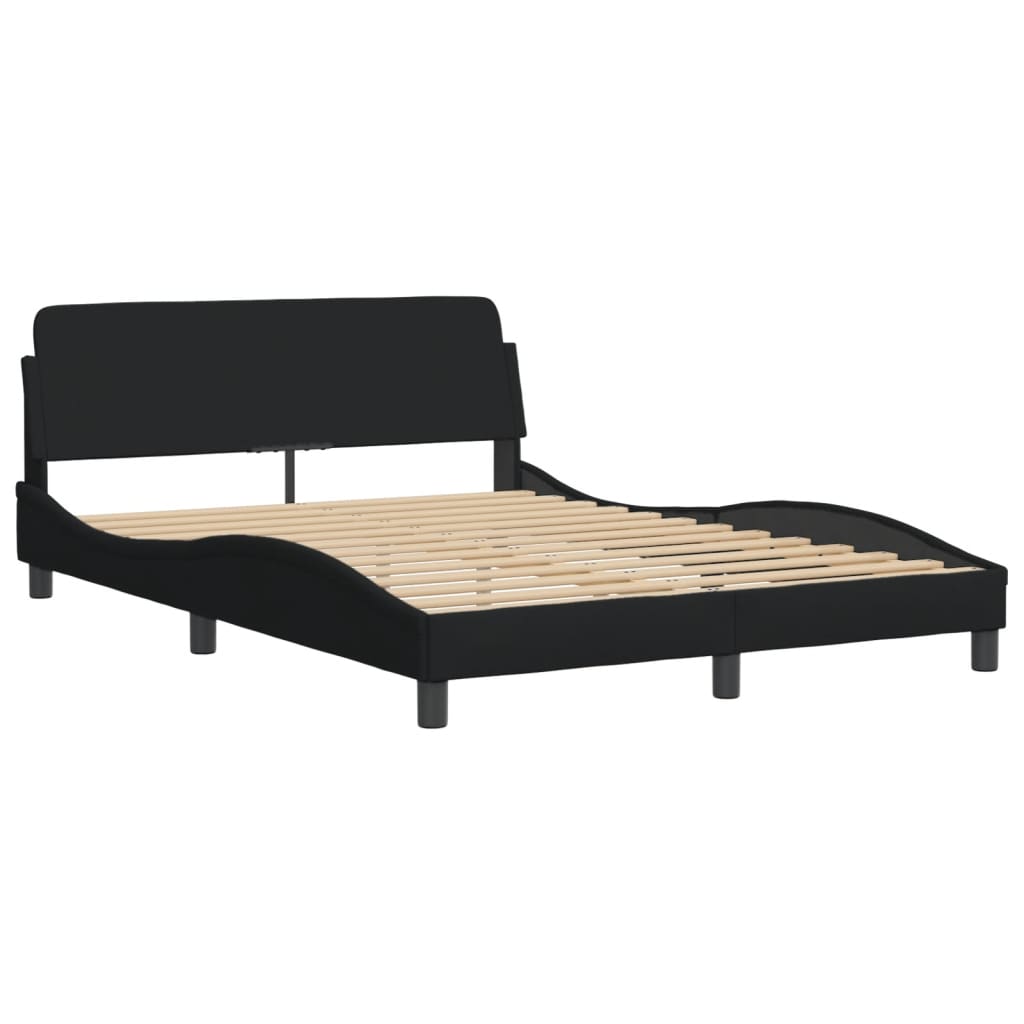 Bed met matras "Hvar" stof zwart 140x190 cm is nu te koop bij PeponiXL, paradijselijk wonen!
