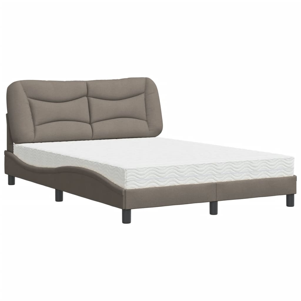 Bed met matras "Hvar" stof taupe 140x190 cm is nu te koop bij PeponiXL, paradijselijk wonen!