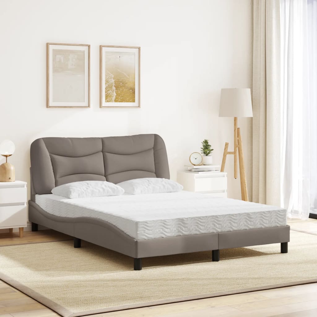 Bed met matras "Hvar" stof taupe 140x190 cm is nu te koop bij PeponiXL, paradijselijk wonen!