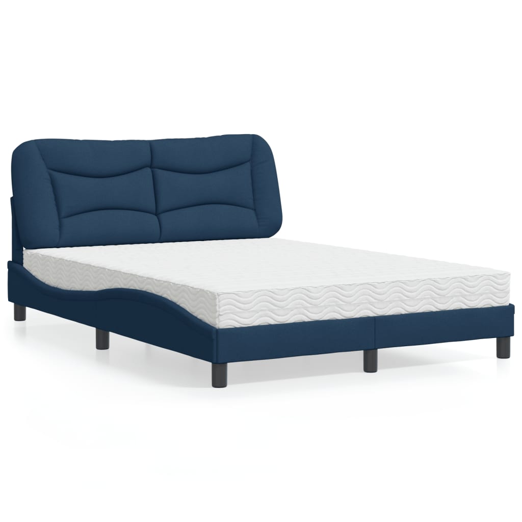Bed met matras "Hvar" stof blauw 140x190 cm is nu te koop bij PeponiXL, paradijselijk wonen!