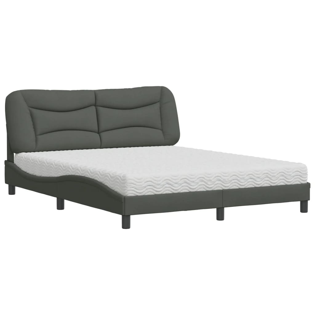 Bed met matras "Hvar" stof donkergrijs 160x200 cm is nu te koop bij PeponiXL, paradijselijk wonen!