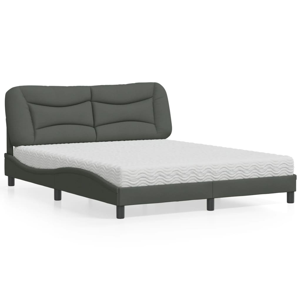 Bed met matras "Hvar" stof donkergrijs 160x200 cm is nu te koop bij PeponiXL, paradijselijk wonen!