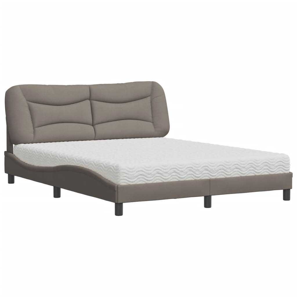 Bed met matras "Hvar" stof taupe 160x200 cm is nu te koop bij PeponiXL, paradijselijk wonen!