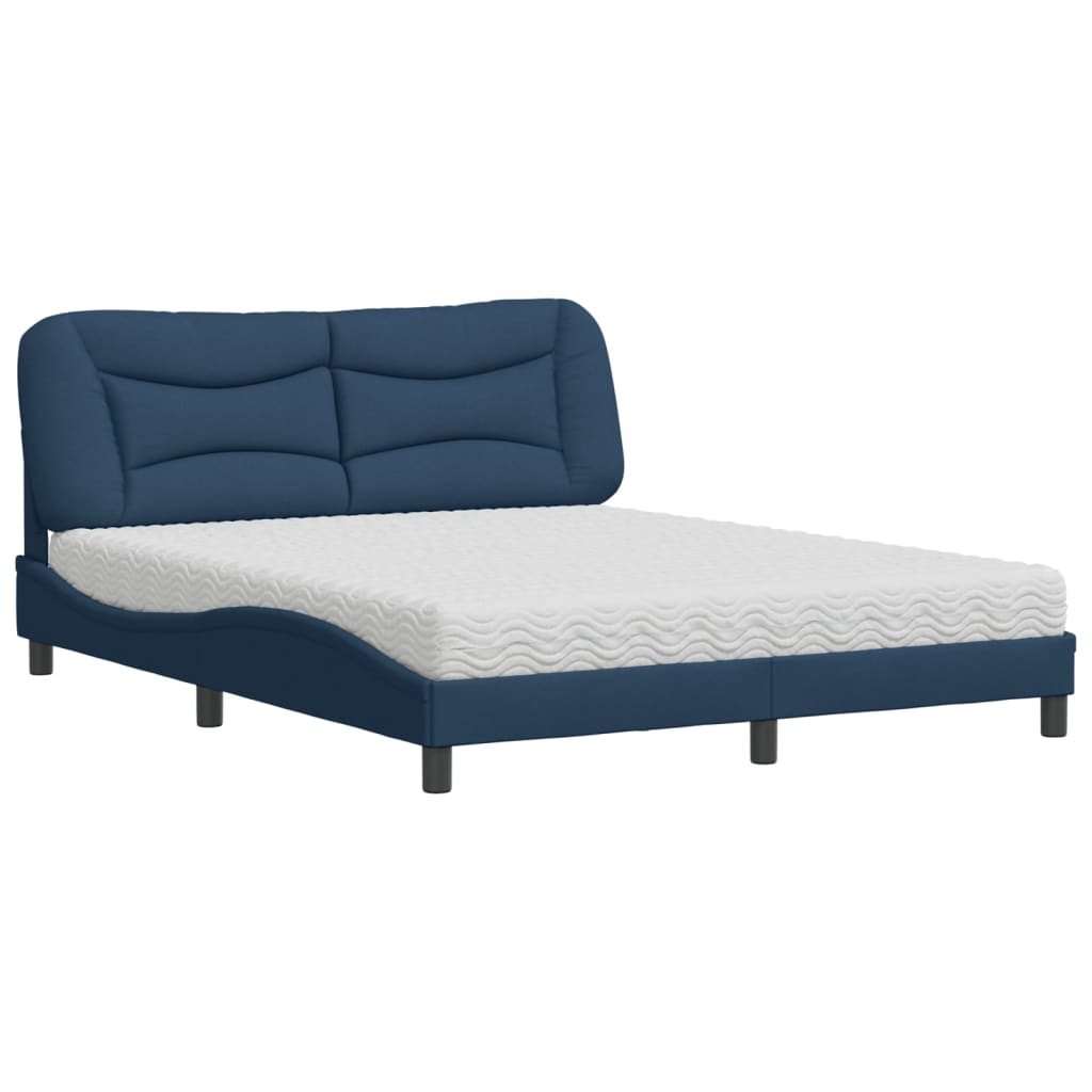 Bed met matras "Hvar" stof blauw 160x200 cm is nu te koop bij PeponiXL, paradijselijk wonen!