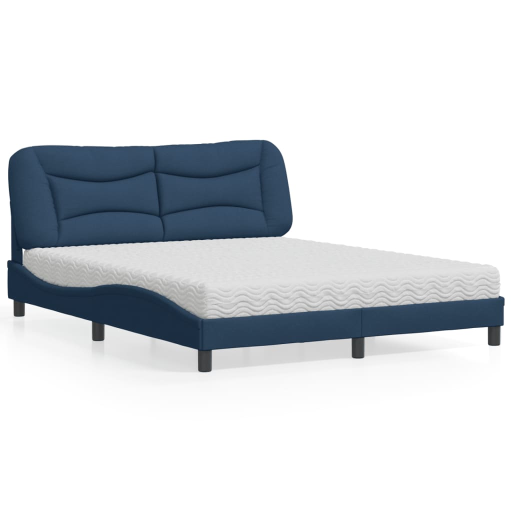 Bed met matras "Hvar" stof blauw 160x200 cm is nu te koop bij PeponiXL, paradijselijk wonen!
