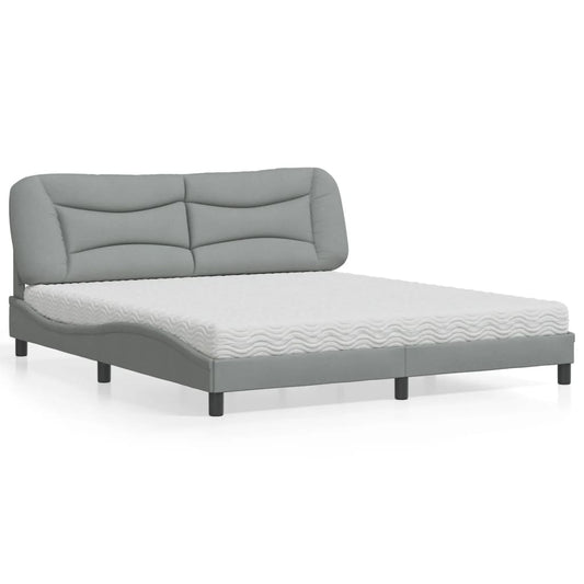 Bed met matras "Hvar" stof lichtgrijs 180x200 cm is nu te koop bij PeponiXL, paradijselijk wonen!